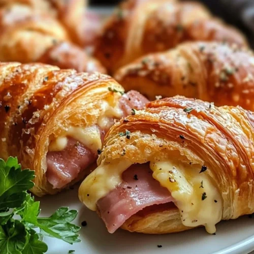 Baked Ham and Cheese Croissants