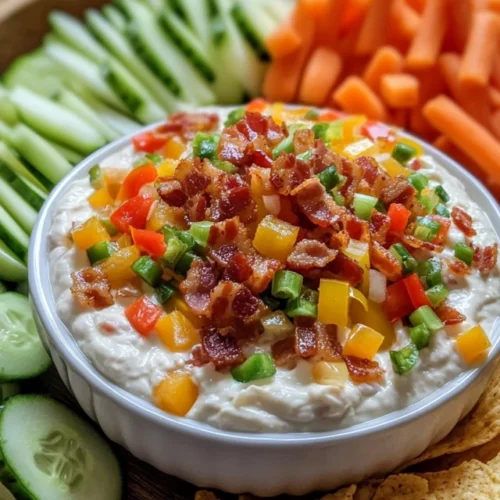 Boat Dip Recipe served with chips and fresh vegetables