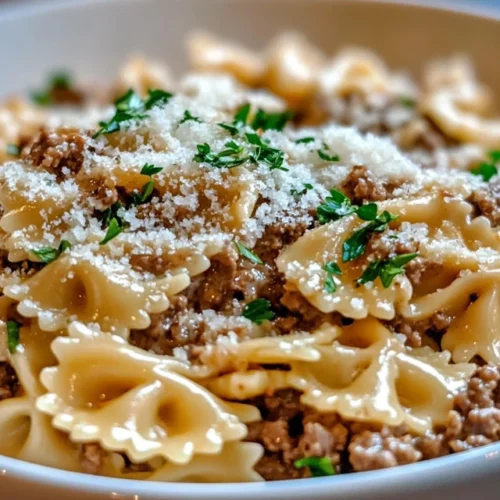 Creamy Beef and Bowtie Pasta