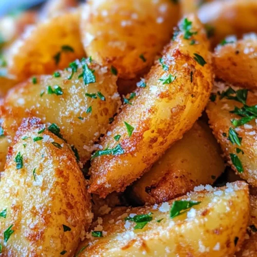 Crispy Garlic Parmesan Crusted PotatoesW