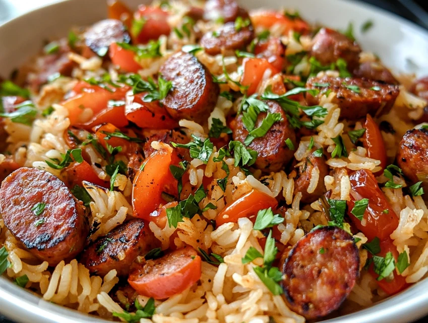 One Pot Sausage And Rice