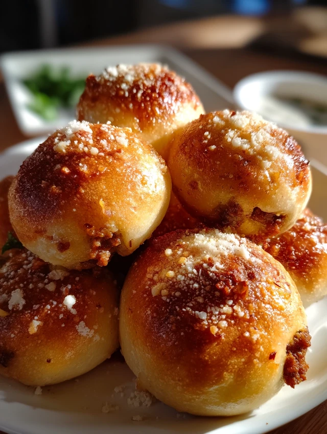 Garlic Parmesan Cheeseburger Bombs