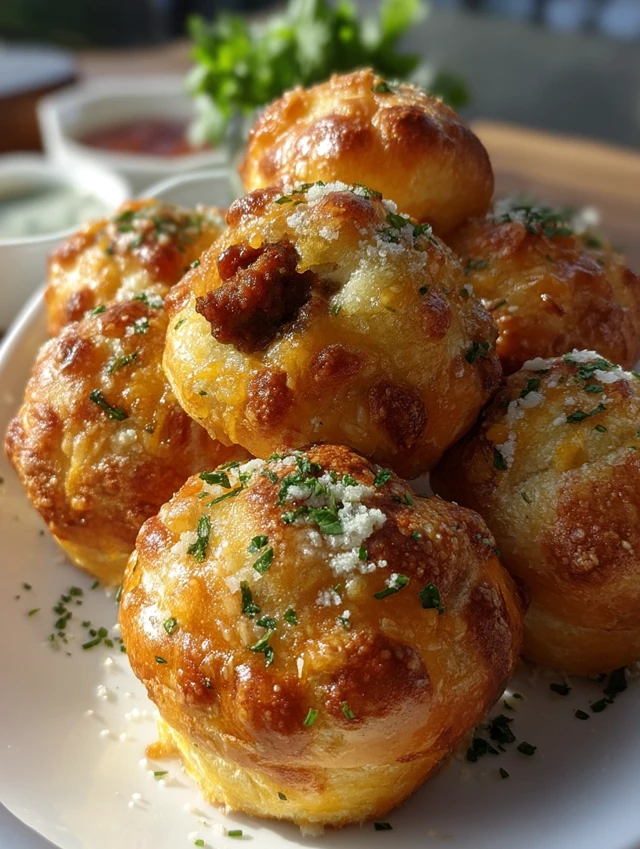 Garlic Parmesan Cheeseburger Bombs