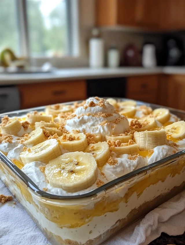 Served homemade banana pudding in jars