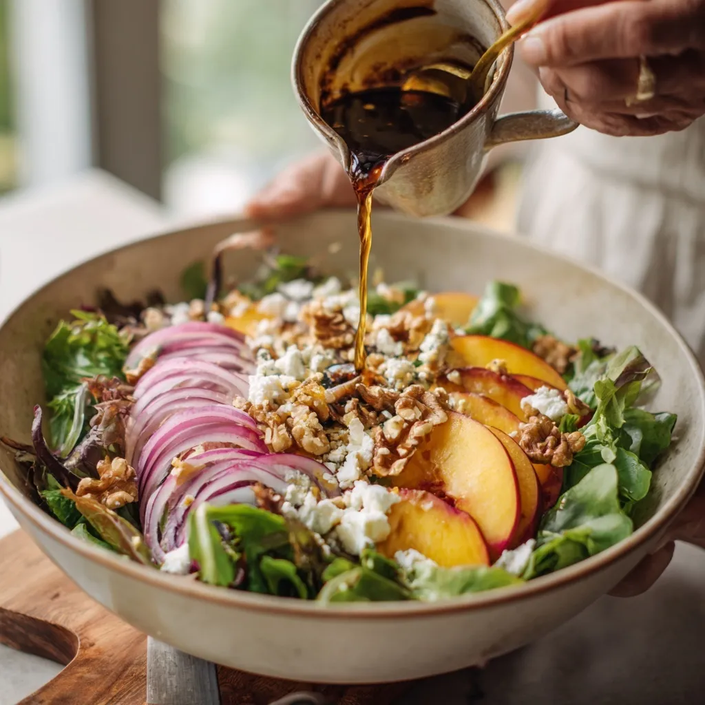 Assembling peach salad recipe step-by-step
