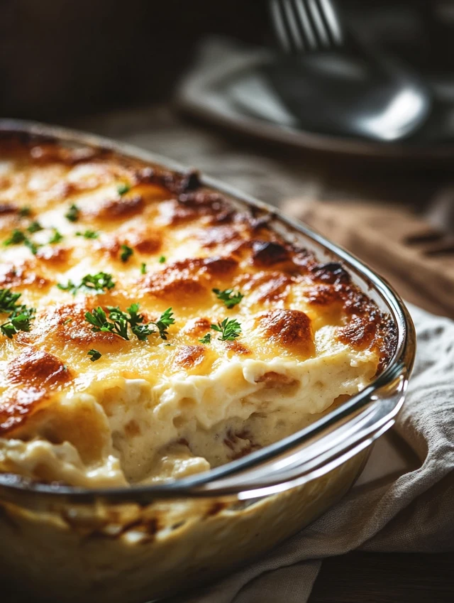 Cheesy hash brown casserole recipe baked to golden perfection
