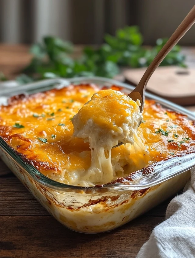 Cheesy hash brown casserole recipe baked to golden perfection