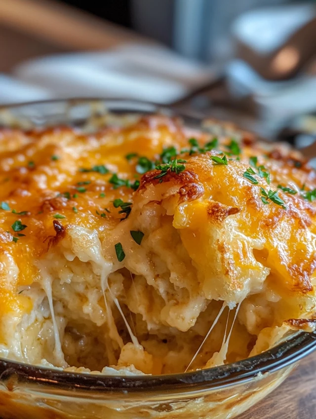 Served cheesy hash brown casserole recipe with sides
