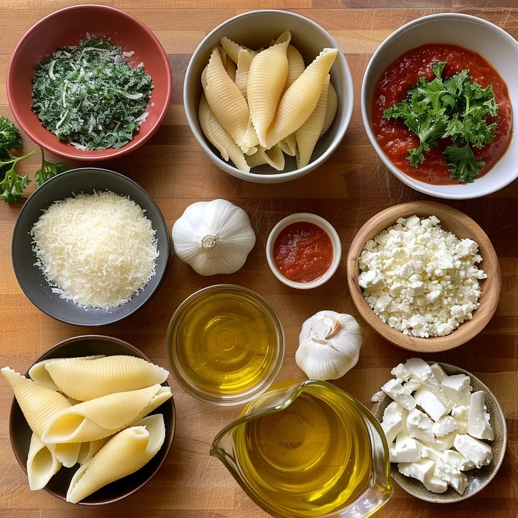 Ingredients for stuffed shells recipe