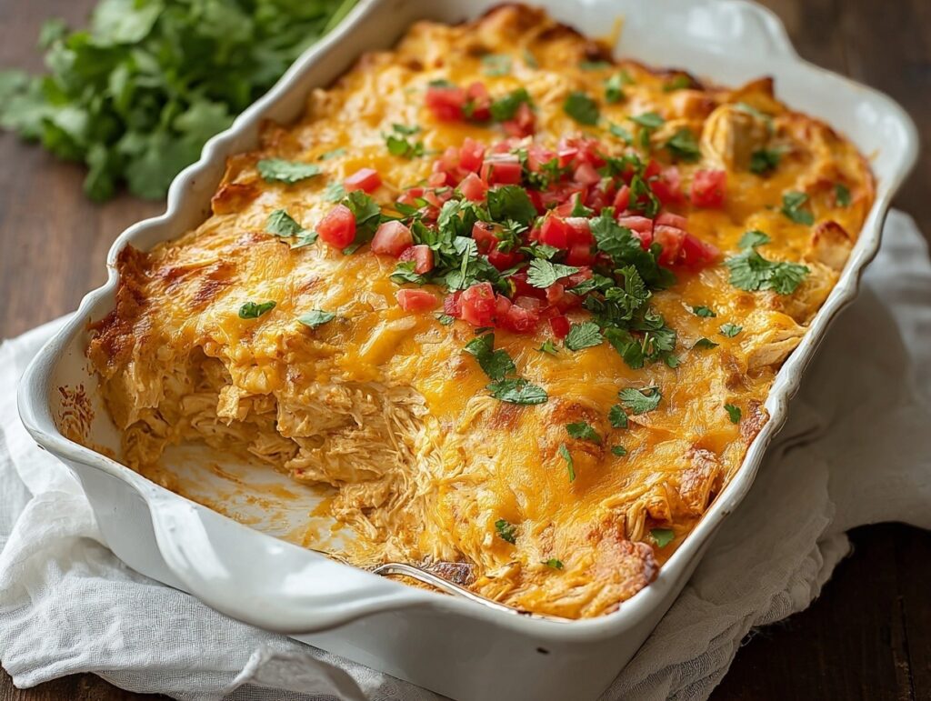 Collection of easy casserole recipes including chicken rice casserole, beef casserole, and breakfast casseroles on rustic wooden table