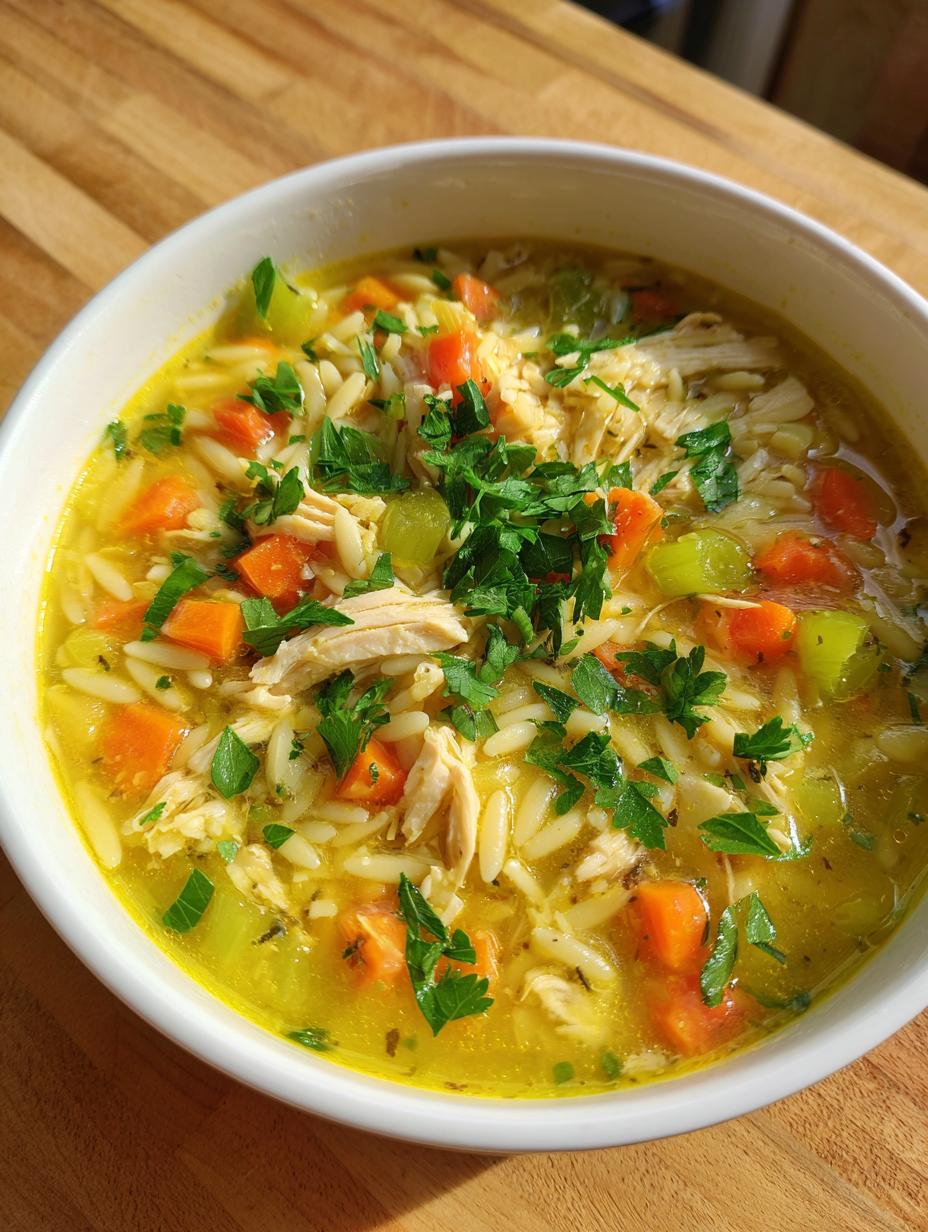 Lemon Chicken Orzo Soup - detail 2