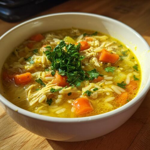 Lemon Chicken Orzo Soup