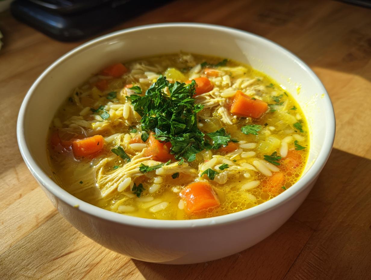 Lemon Chicken Orzo Soup