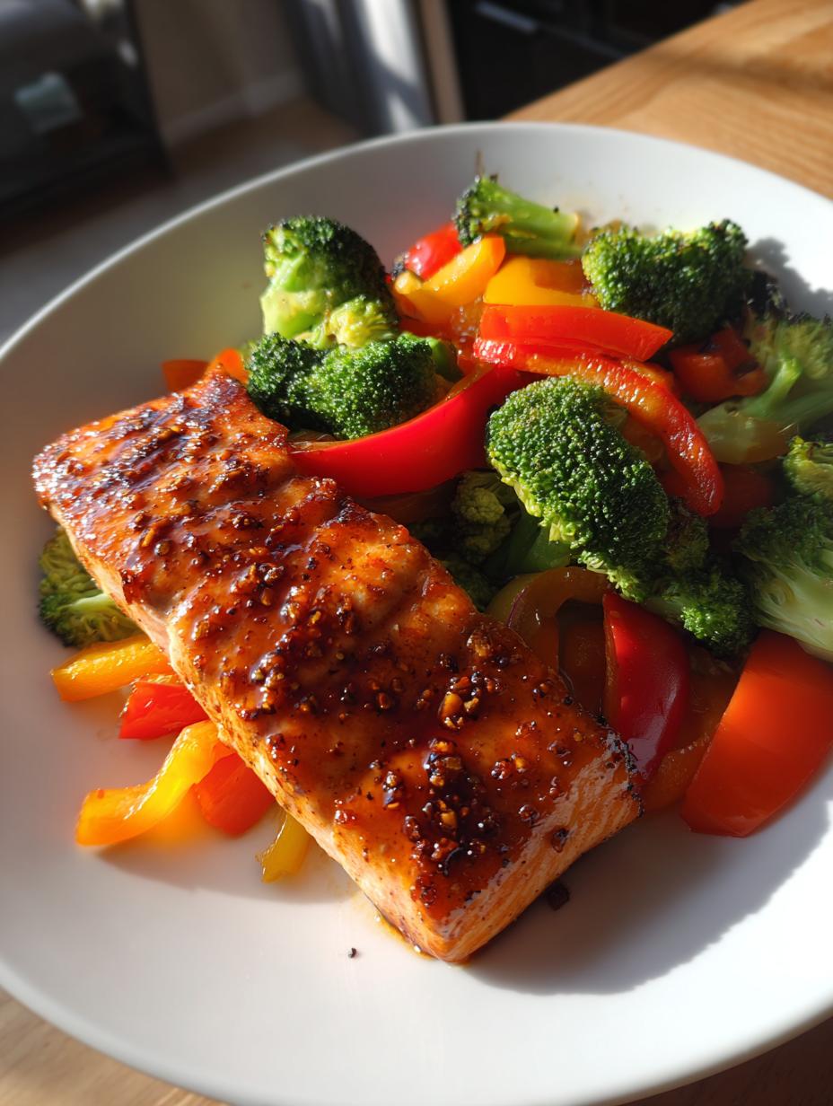 asian glazed salmon sheet pan - detail 1