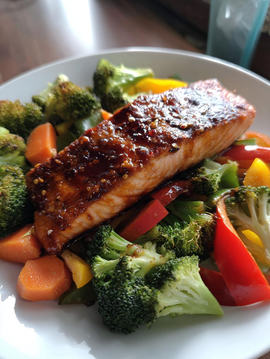 asian glazed salmon sheet pan - detail 2