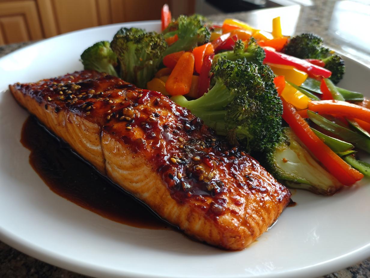 asian glazed salmon sheet pan