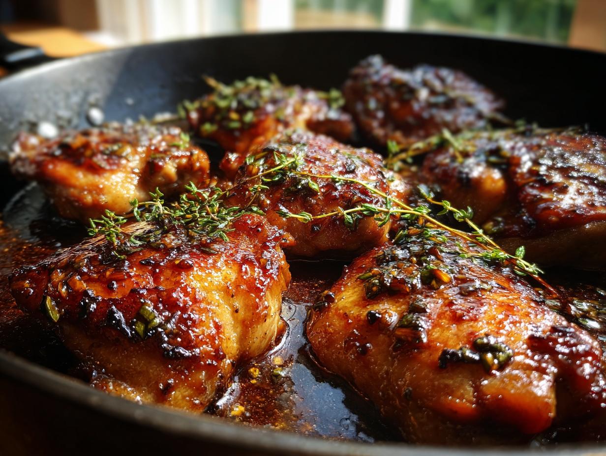 balsamic chicken thighs skillet