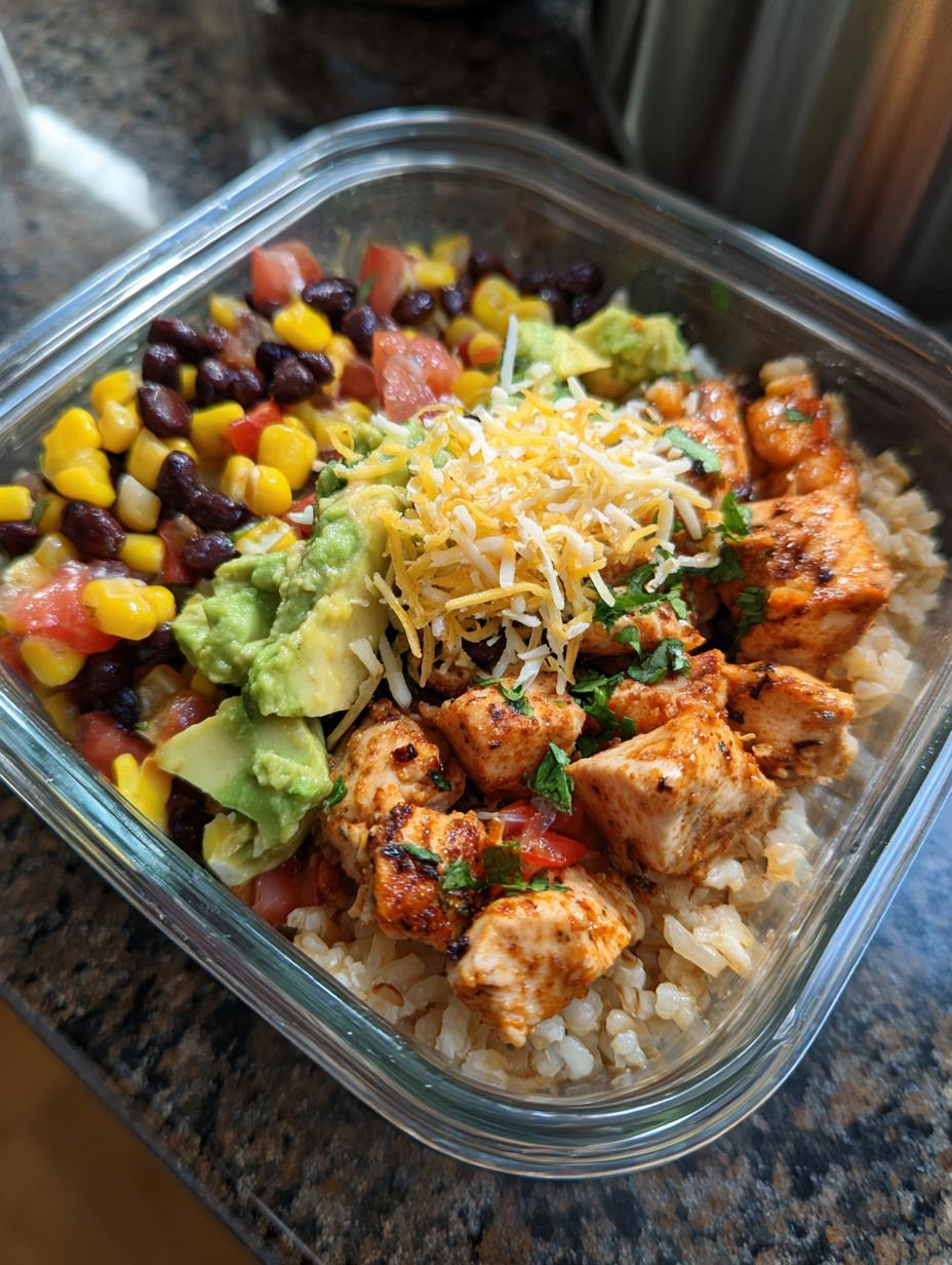 chicken burrito bowl meal prep - detail 2