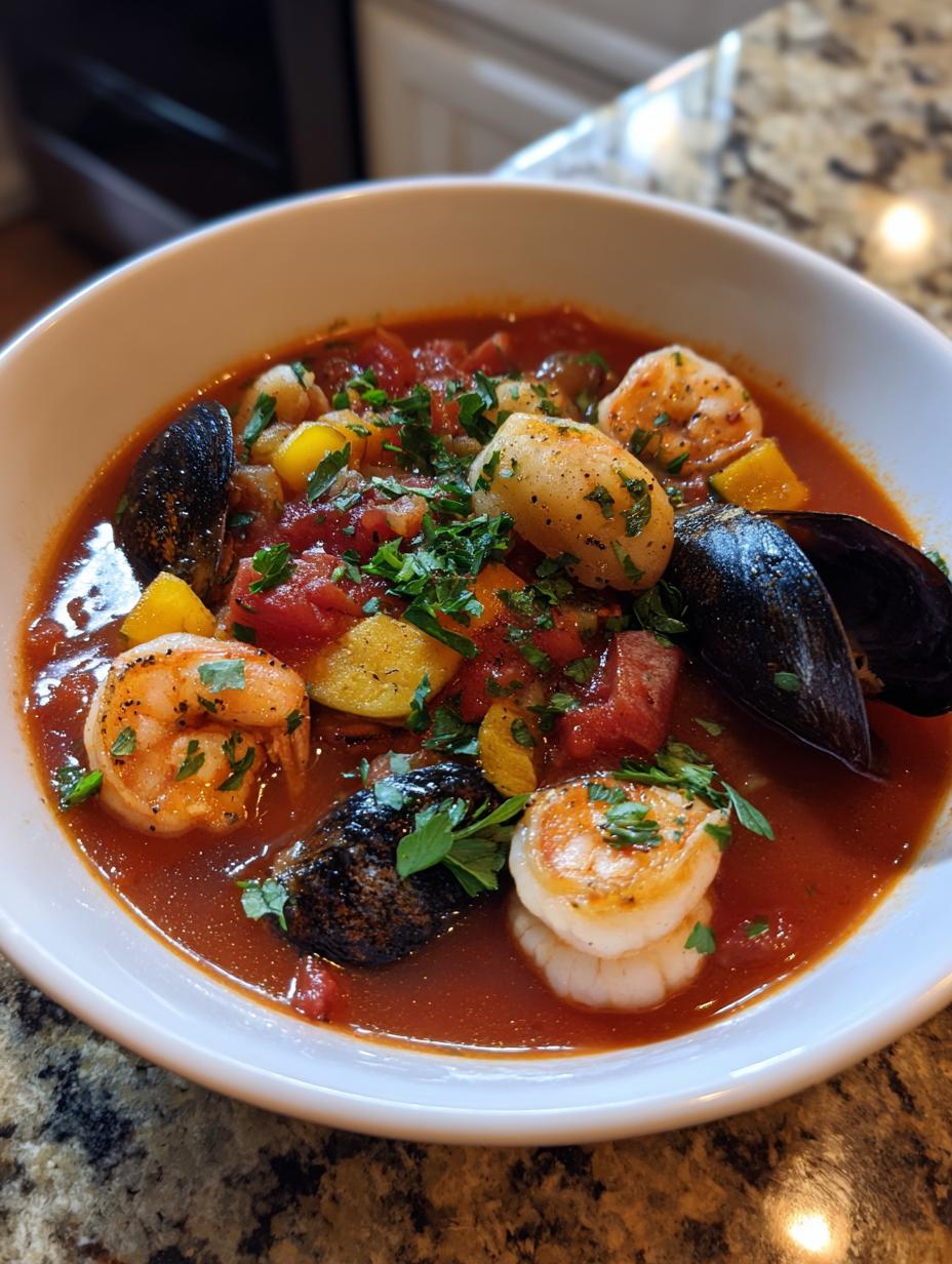 cioppino seafood stew - detail 1