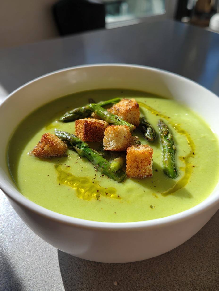 cream of asparagus soup - detail 1