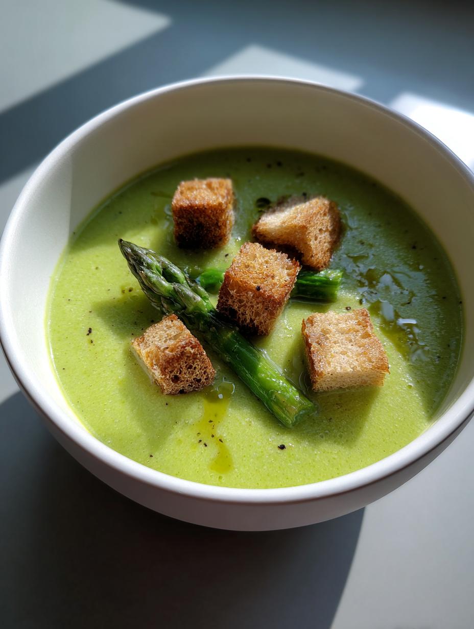 cream of asparagus soup - detail 2