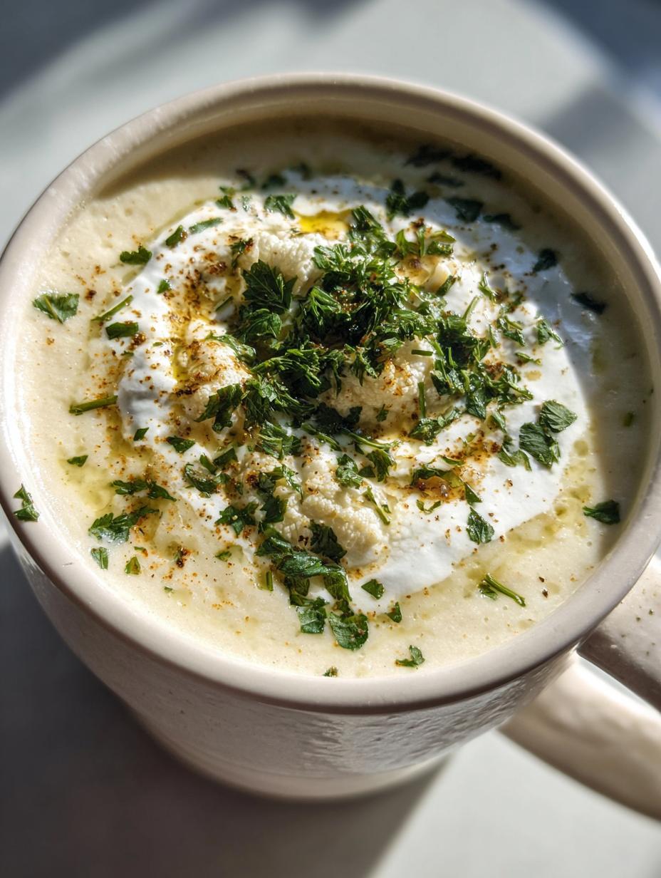 creamy cauliflower soup - detail 1