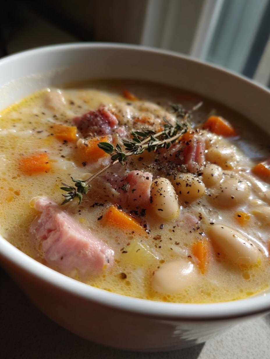 creamy ham and bean soup - detail 1