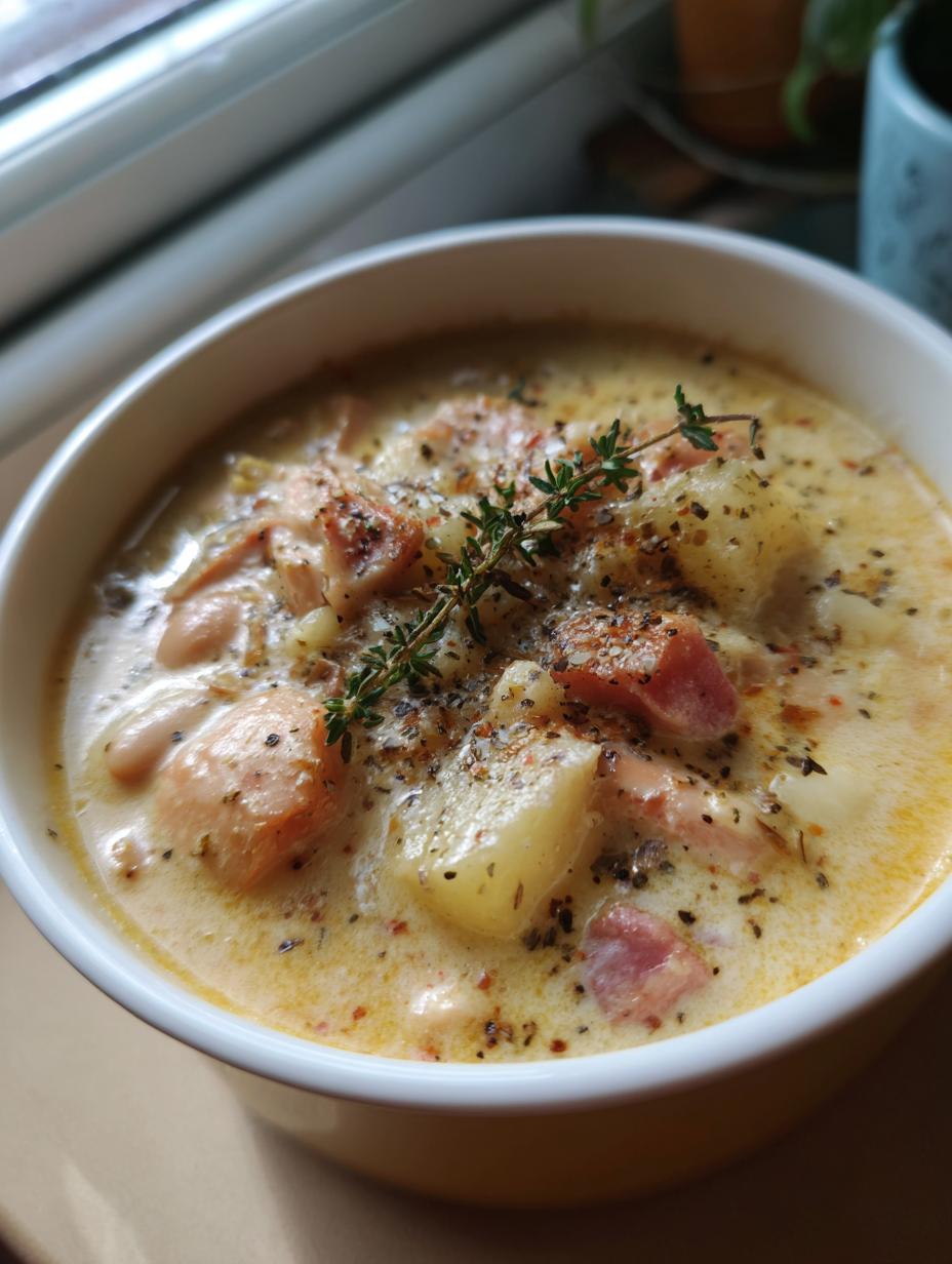 creamy ham and bean soup - detail 2