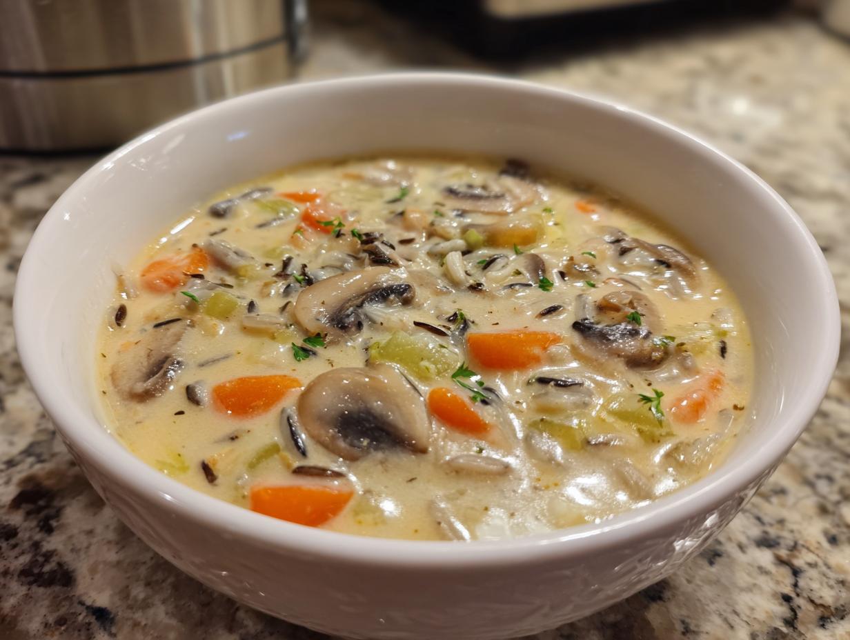 creamy mushroom wild rice soup