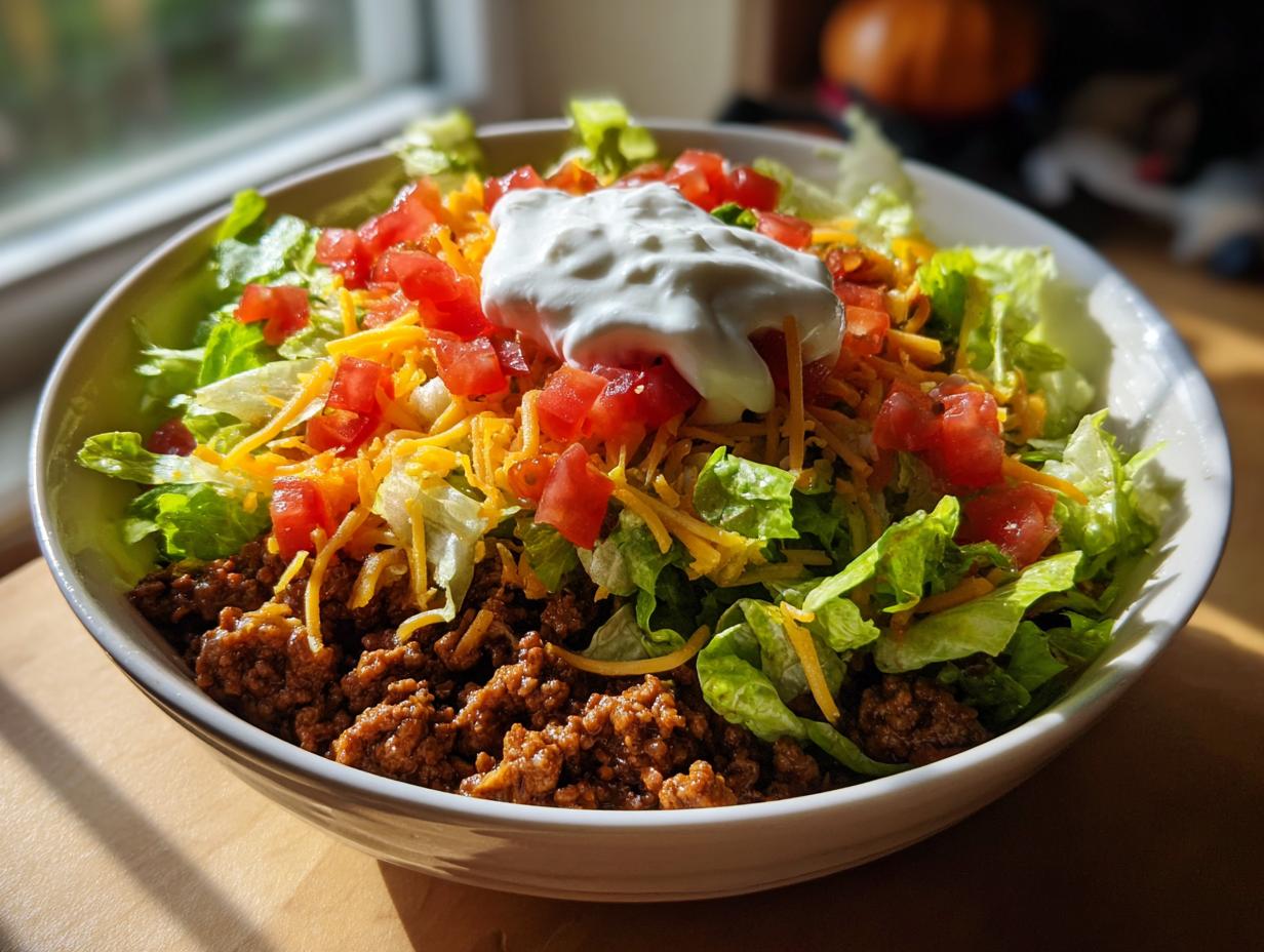 high protein beef taco bowls