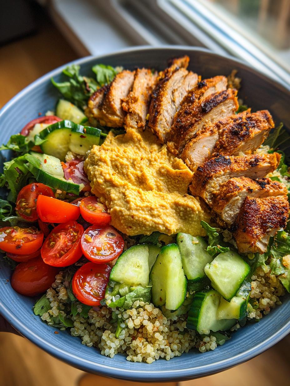 high protein chicken shawarma bowl - detail 2