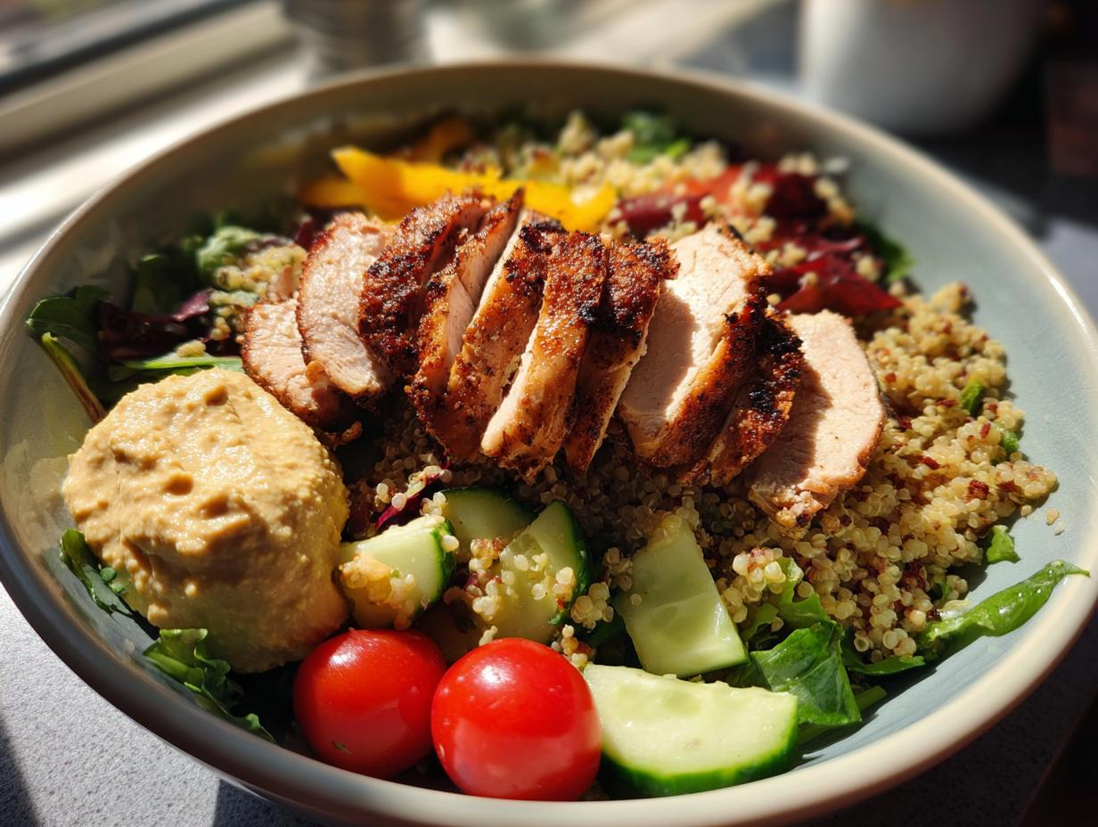high protein chicken shawarma bowl