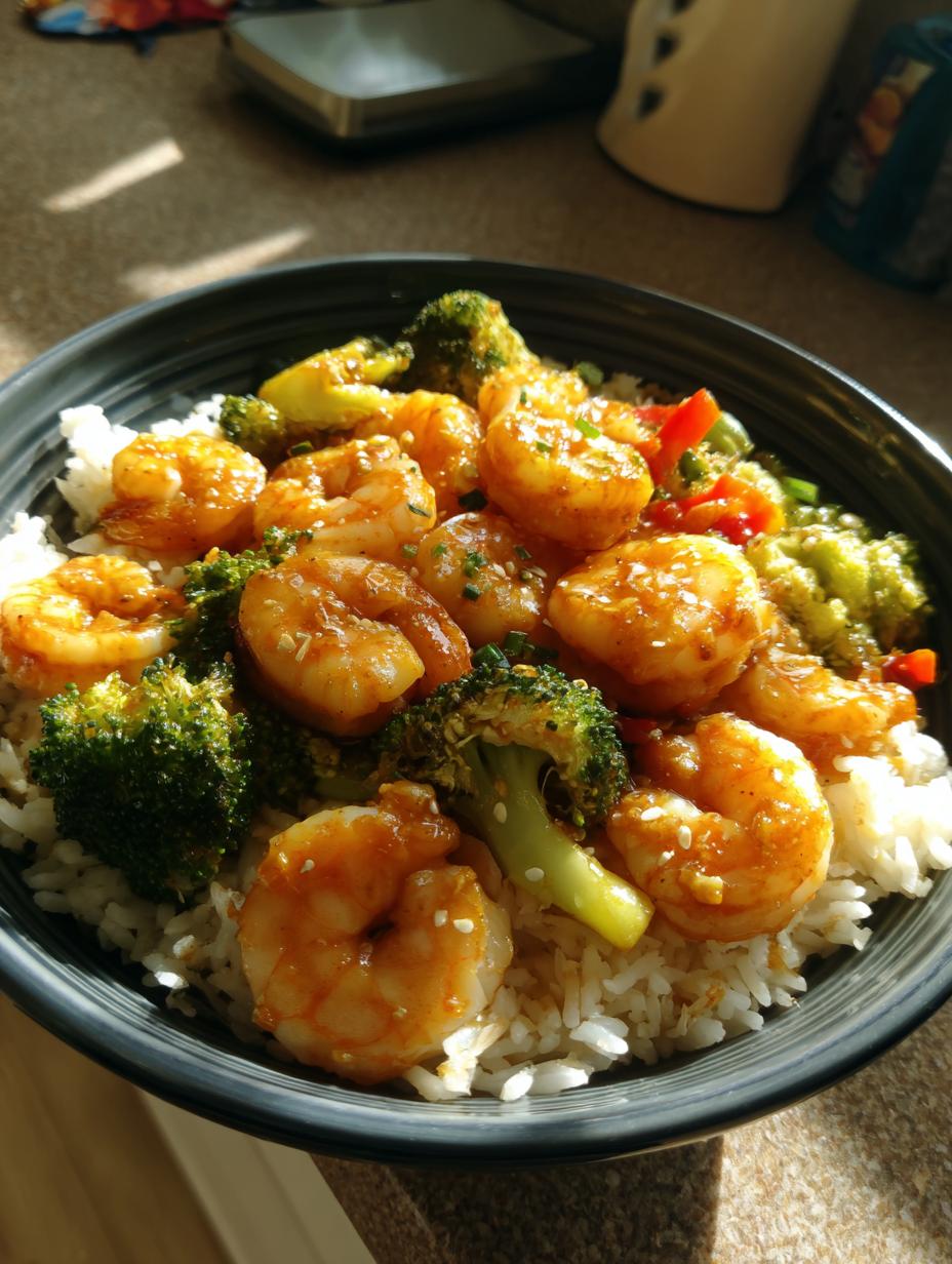 honey garlic shrimp bowls - detail 2