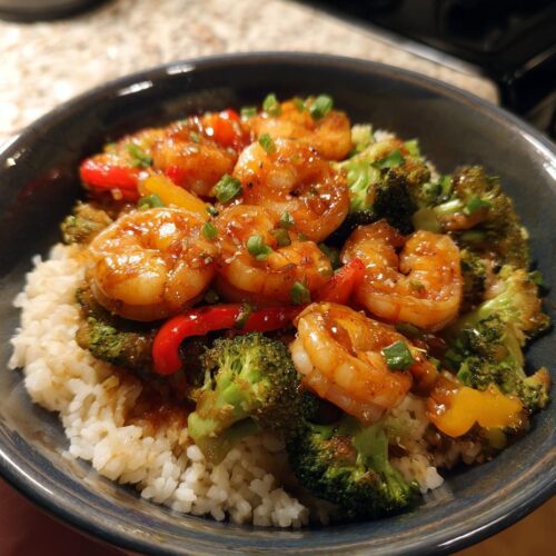 honey garlic shrimp bowls