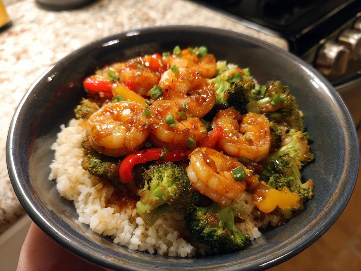 honey garlic shrimp bowls