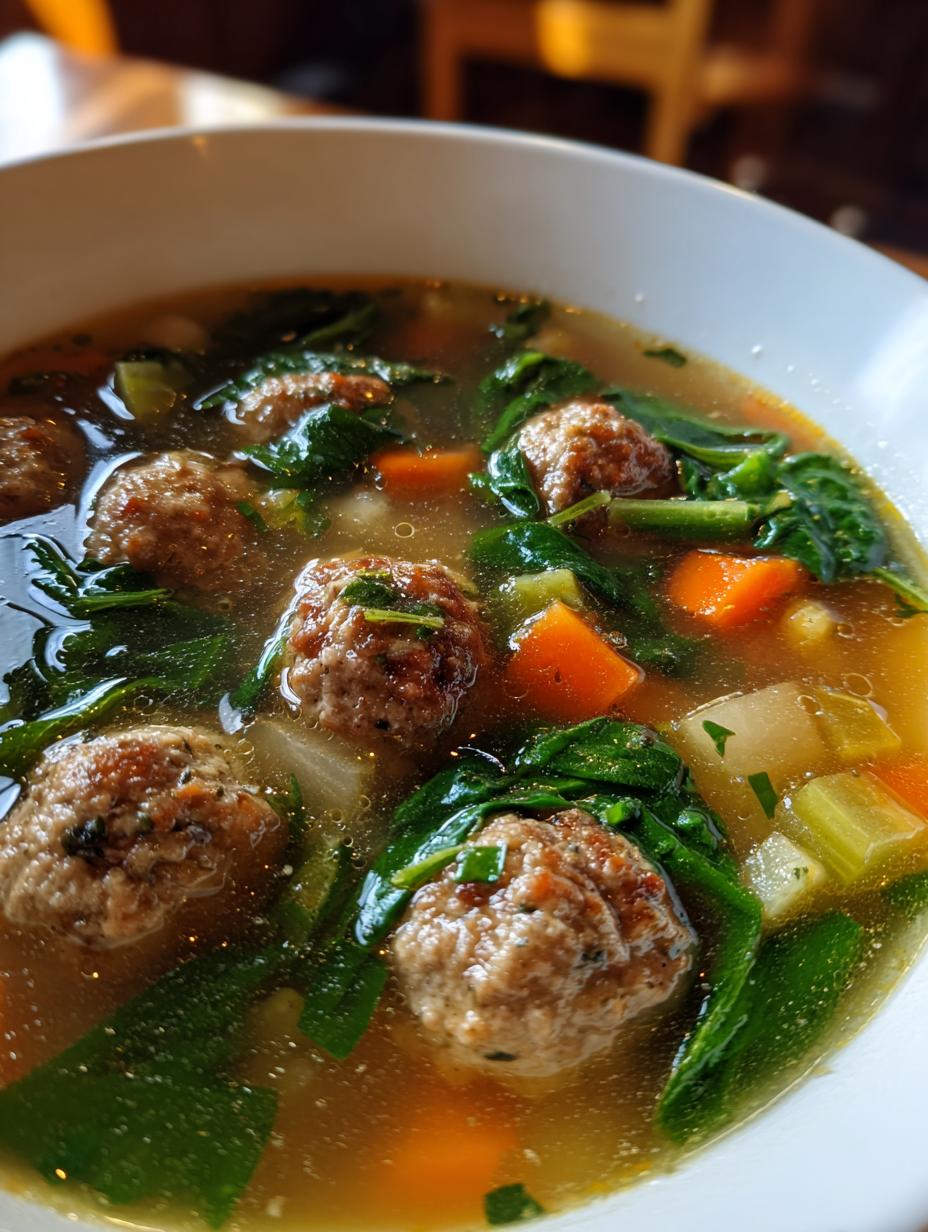 italian wedding soup meatballs - detail 1