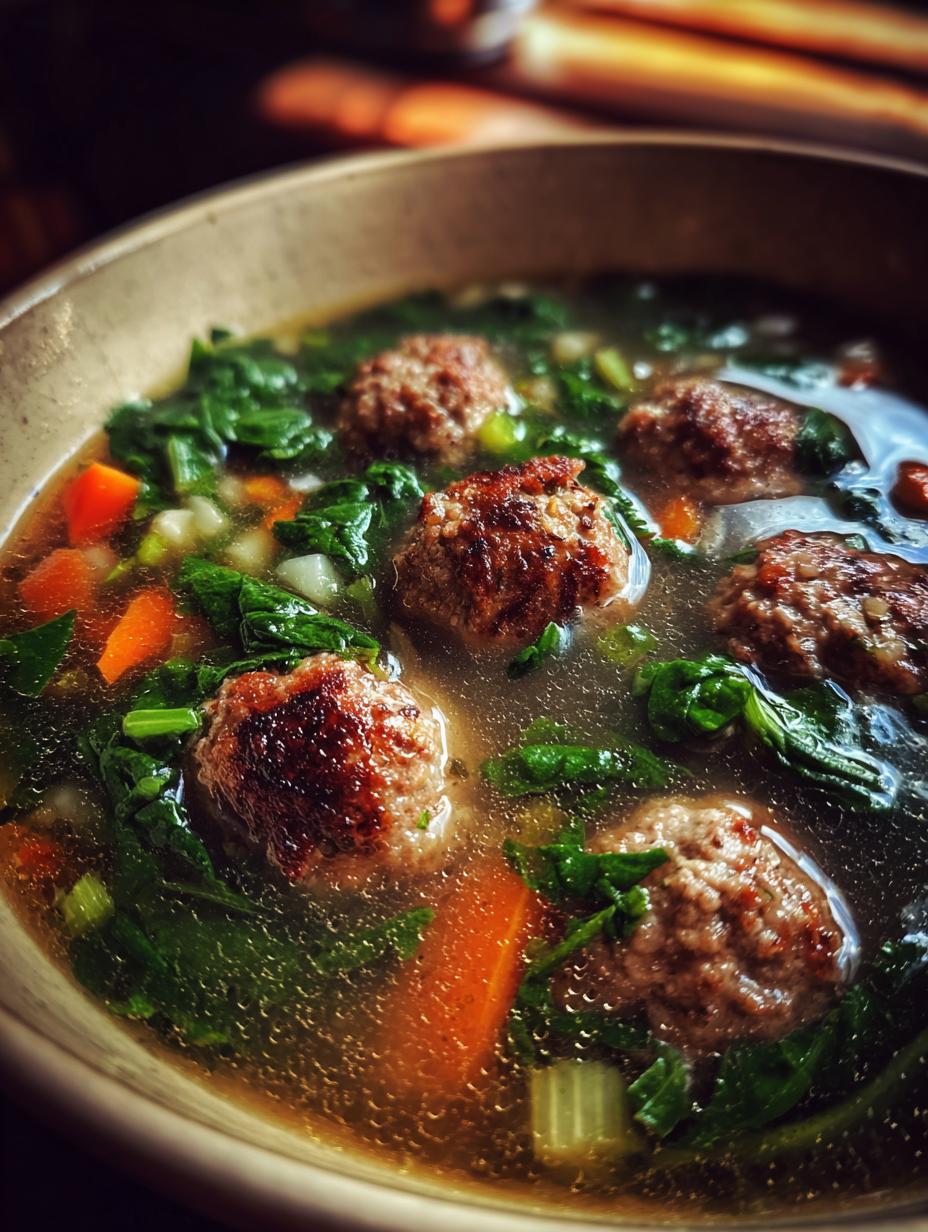 italian wedding soup meatballs - detail 2