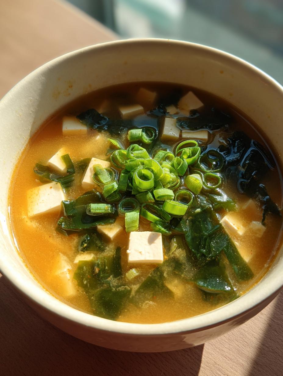 japanese miso soup tofu - detail 1