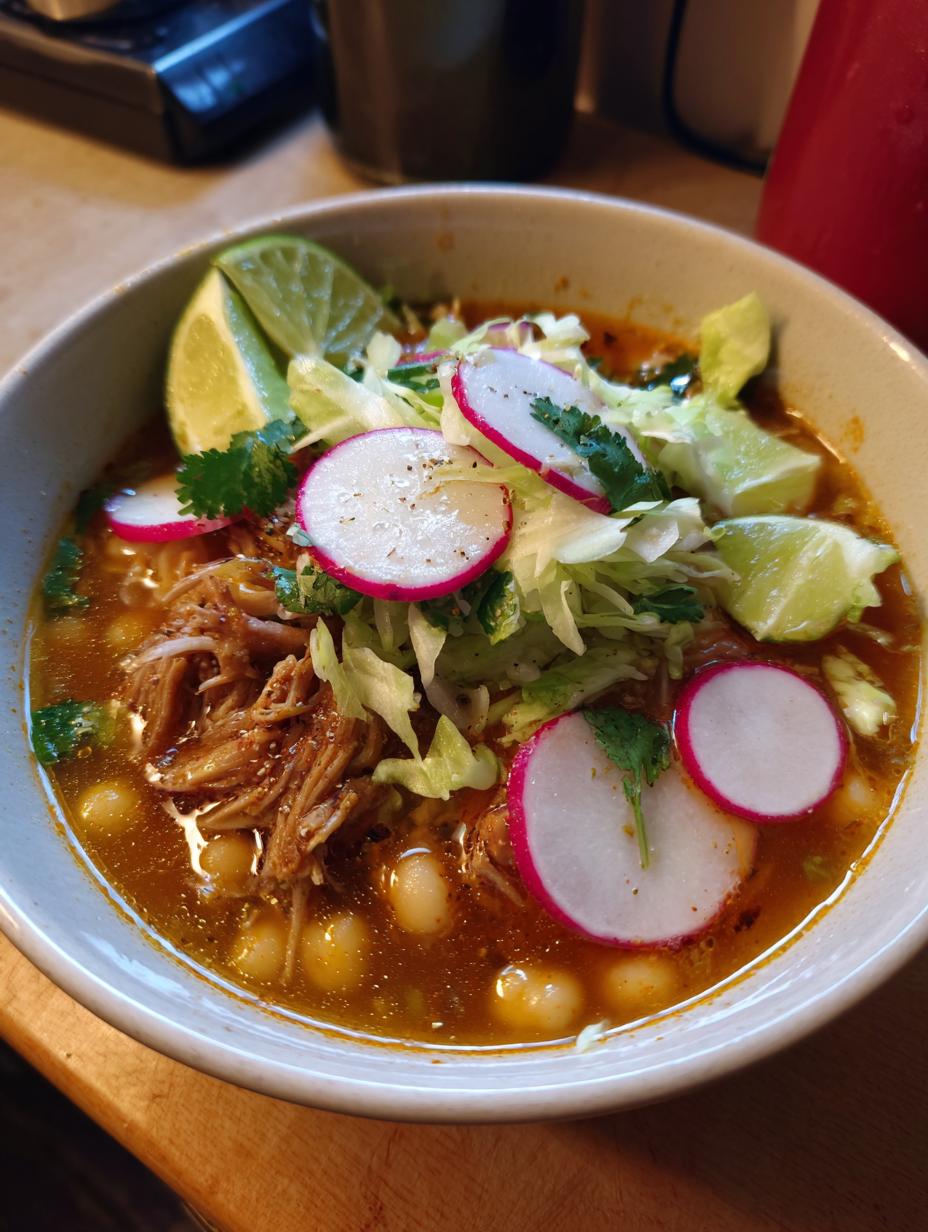 mexican pozole soup hominy - detail 1