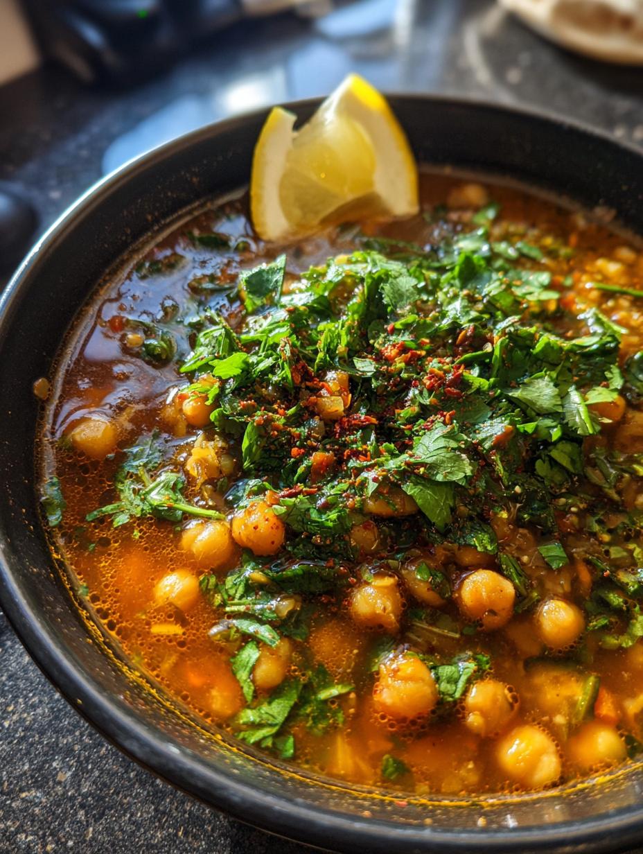 moroccan harira soup - detail 1