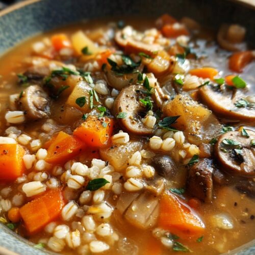 mushroom barley soup vegan