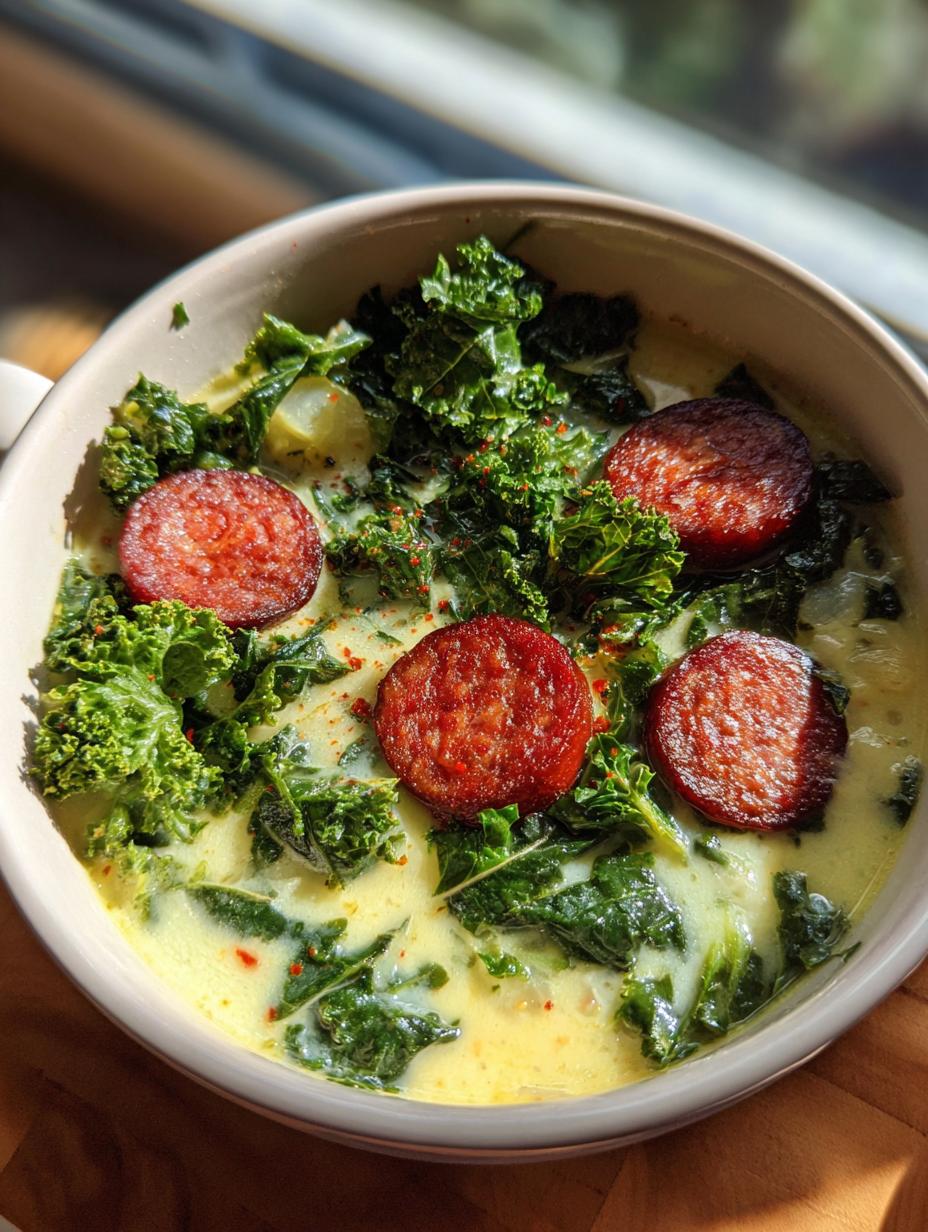 portuguese kale soup caldo verde - detail 1