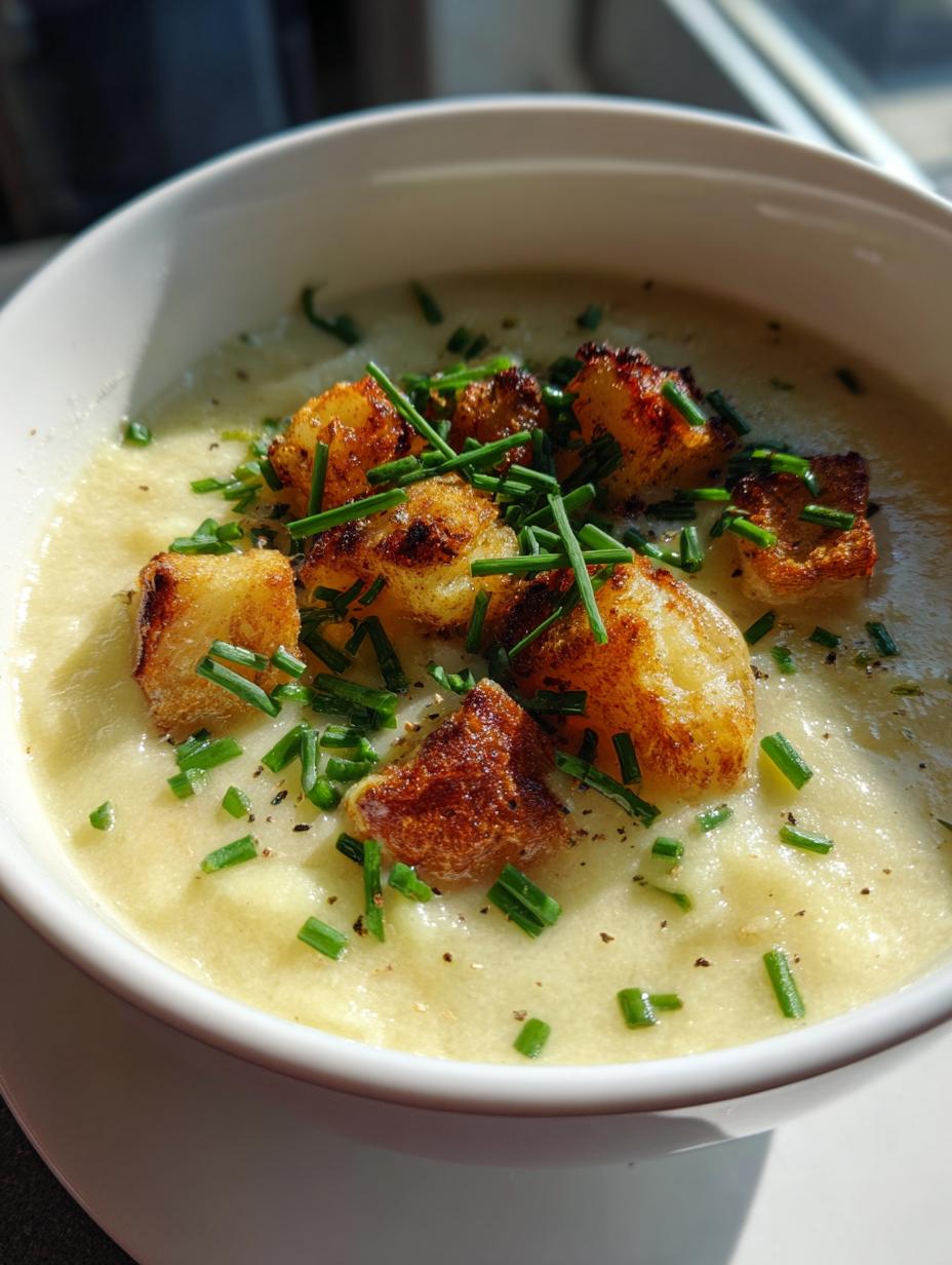 roasted garlic potato soup - detail 2