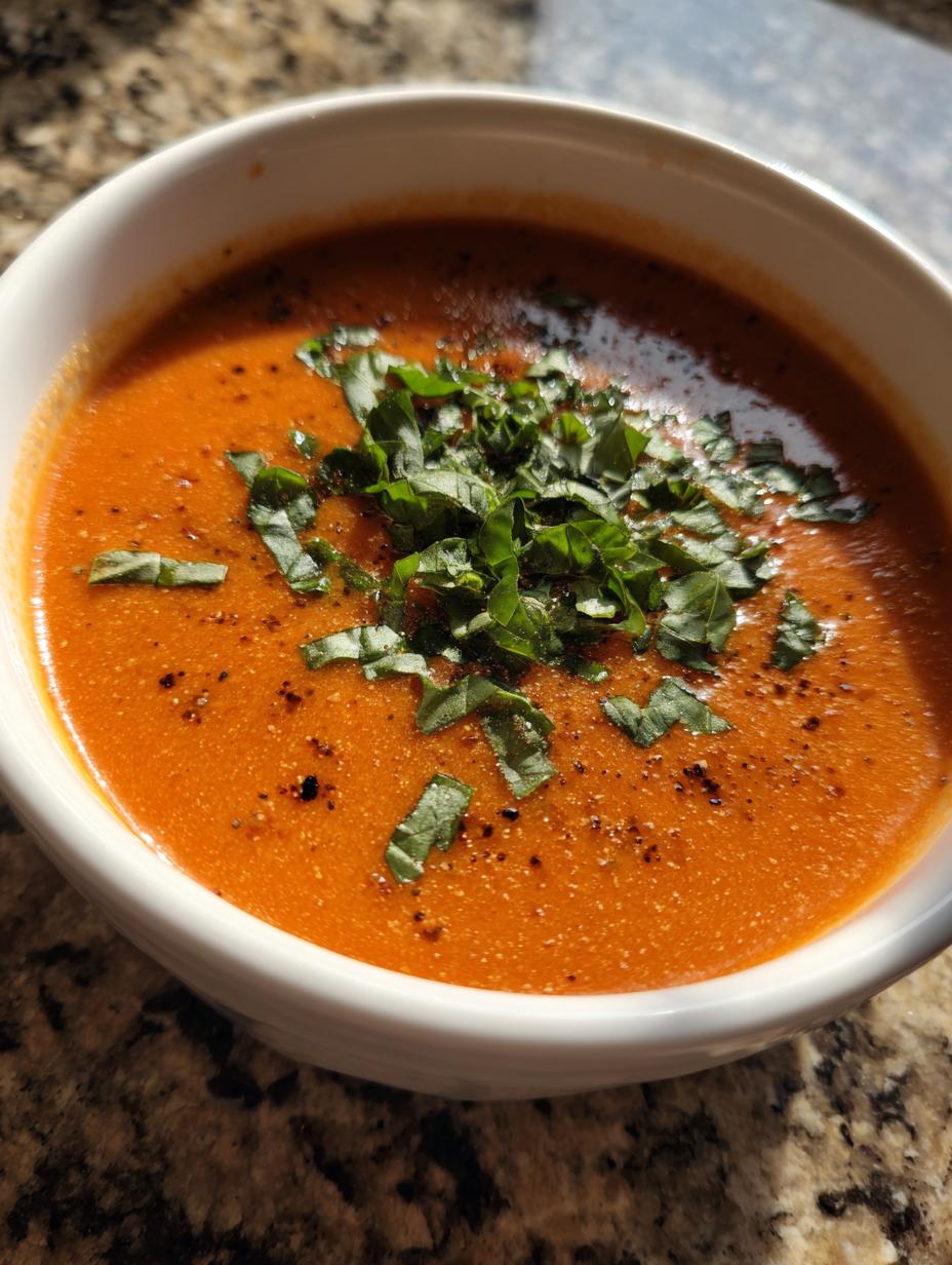 roasted tomato soup basil - detail 1