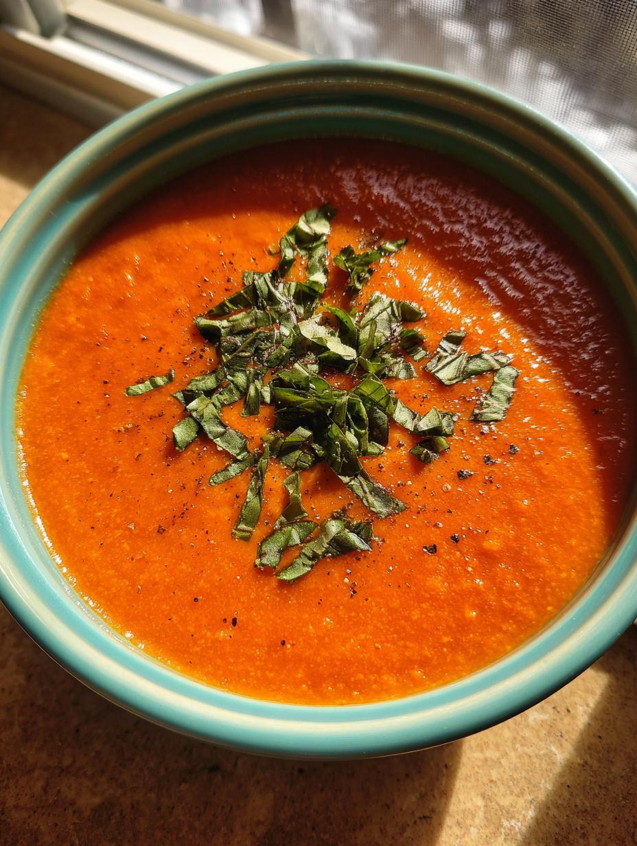 roasted tomato soup basil - detail 2