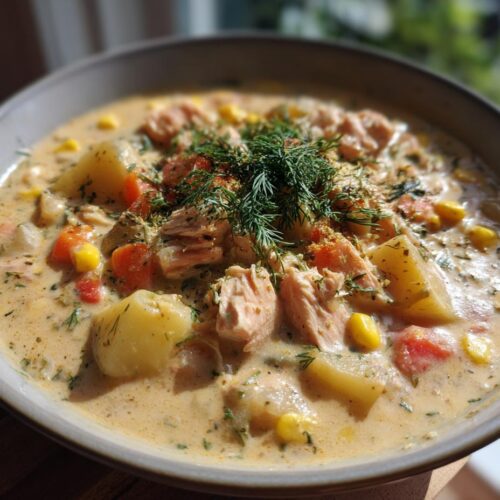 salmon chowder creamy