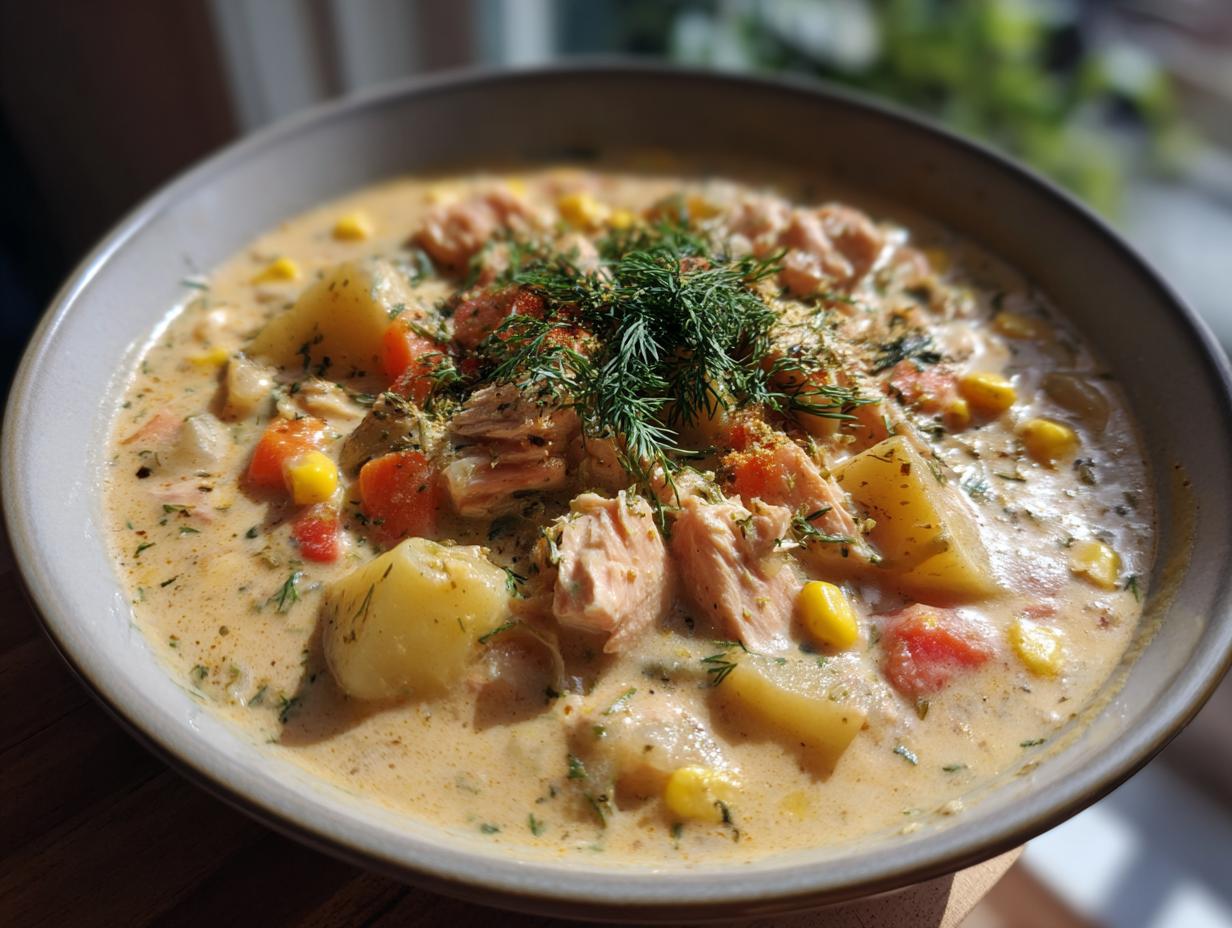 salmon chowder creamy