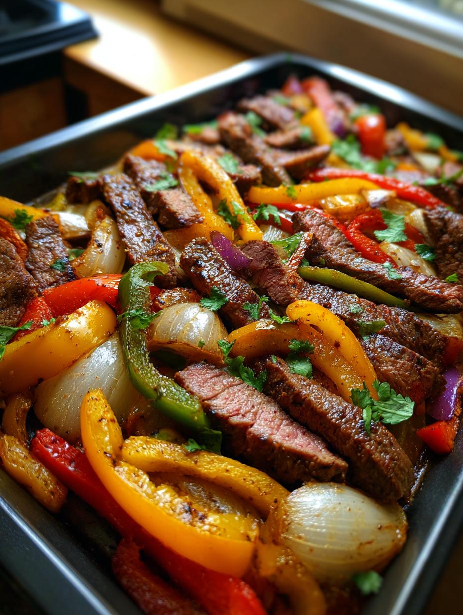 sheet pan steak fajitas - detail 1