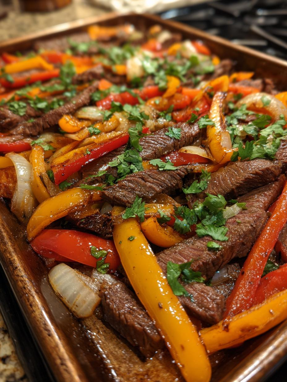 sheet pan steak fajitas - detail 2