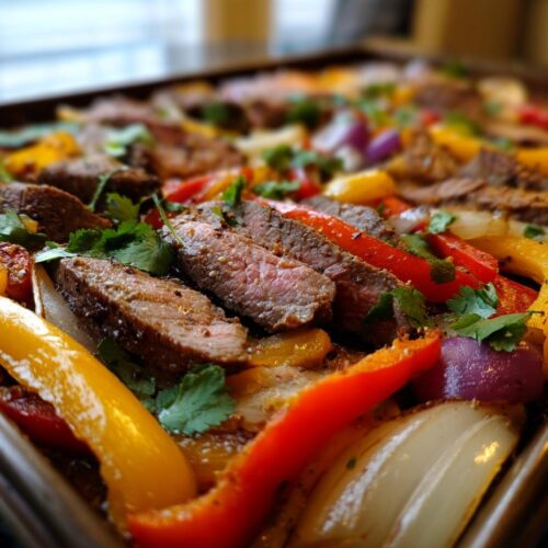 sheet pan steak fajitas
